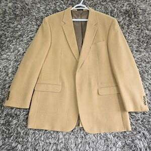 Botany 500 Blazer Mens 46L Camel Hair Camel Tan Notch Lapel Sport Coat Jacket